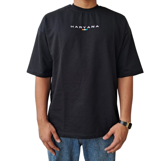 Haryana Spirit Emblem Embroidered Relaxed Fit T-Shirt